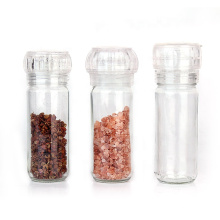 Wolesale manual 100ml glass spice bottle Adjustable salt and pepper grinder mill